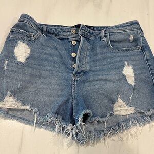 Hollister Light Blue Distressed Jean Shorts